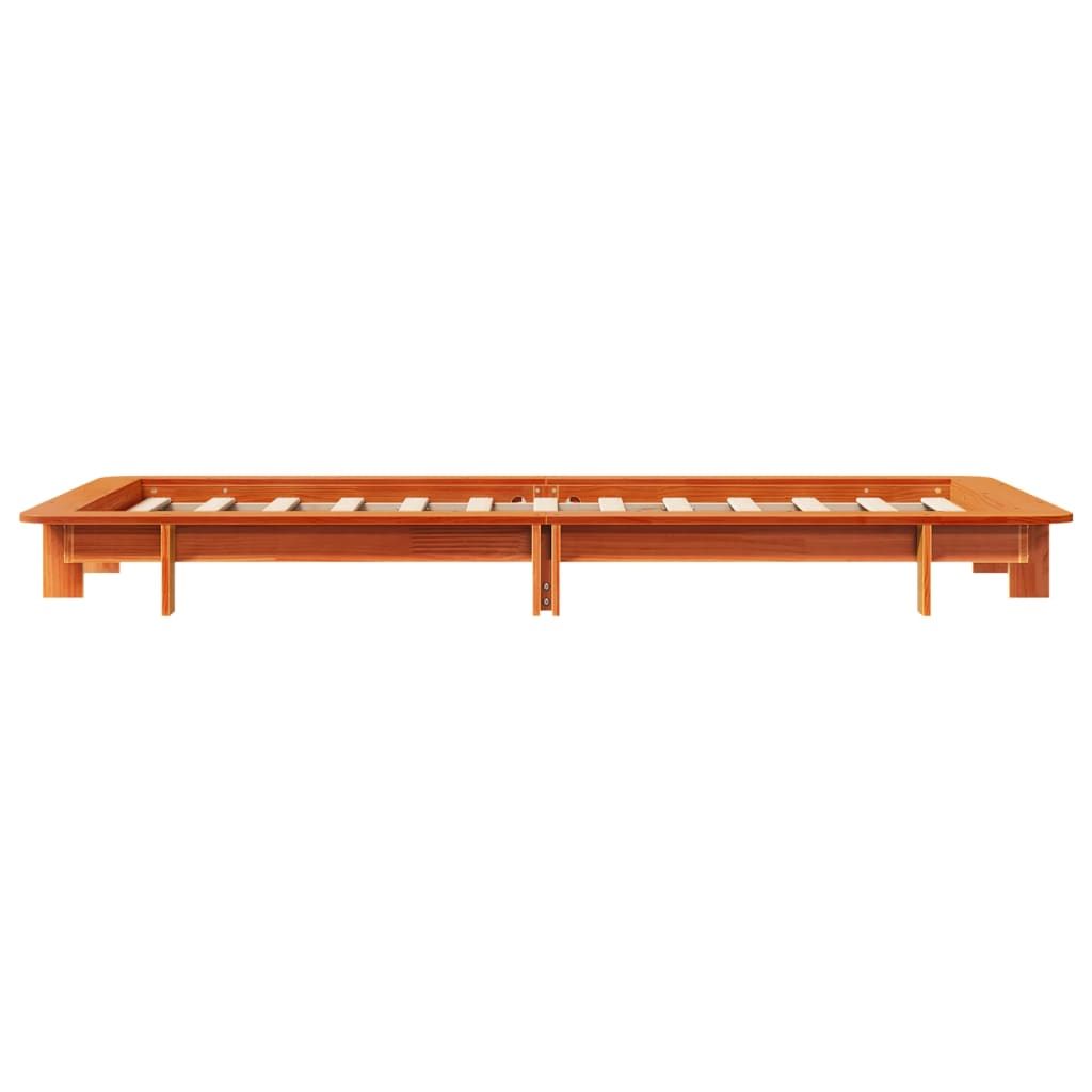 sengeramme uden madras 100x200 cm massivt fyrretræ gyldenbrun