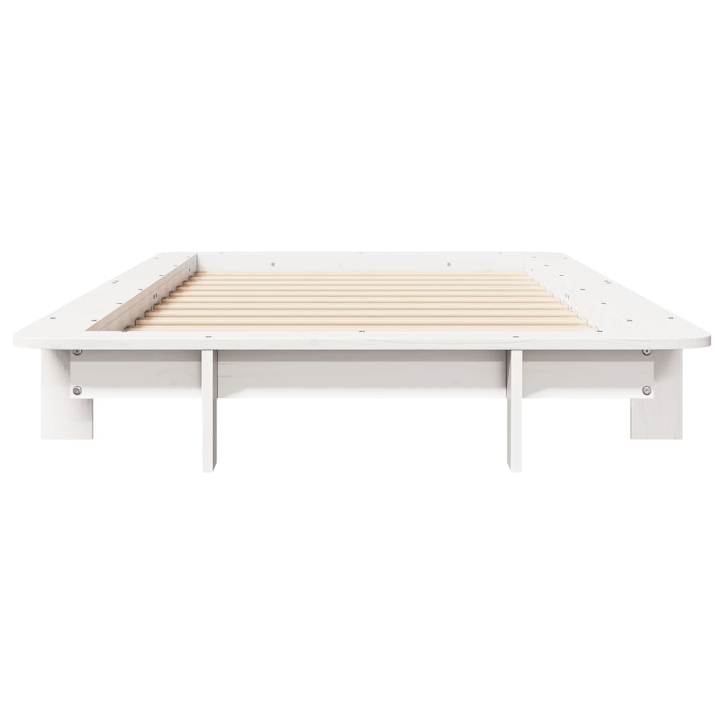sengeramme uden madras 90x200 cm massivt fyrretræ hvid