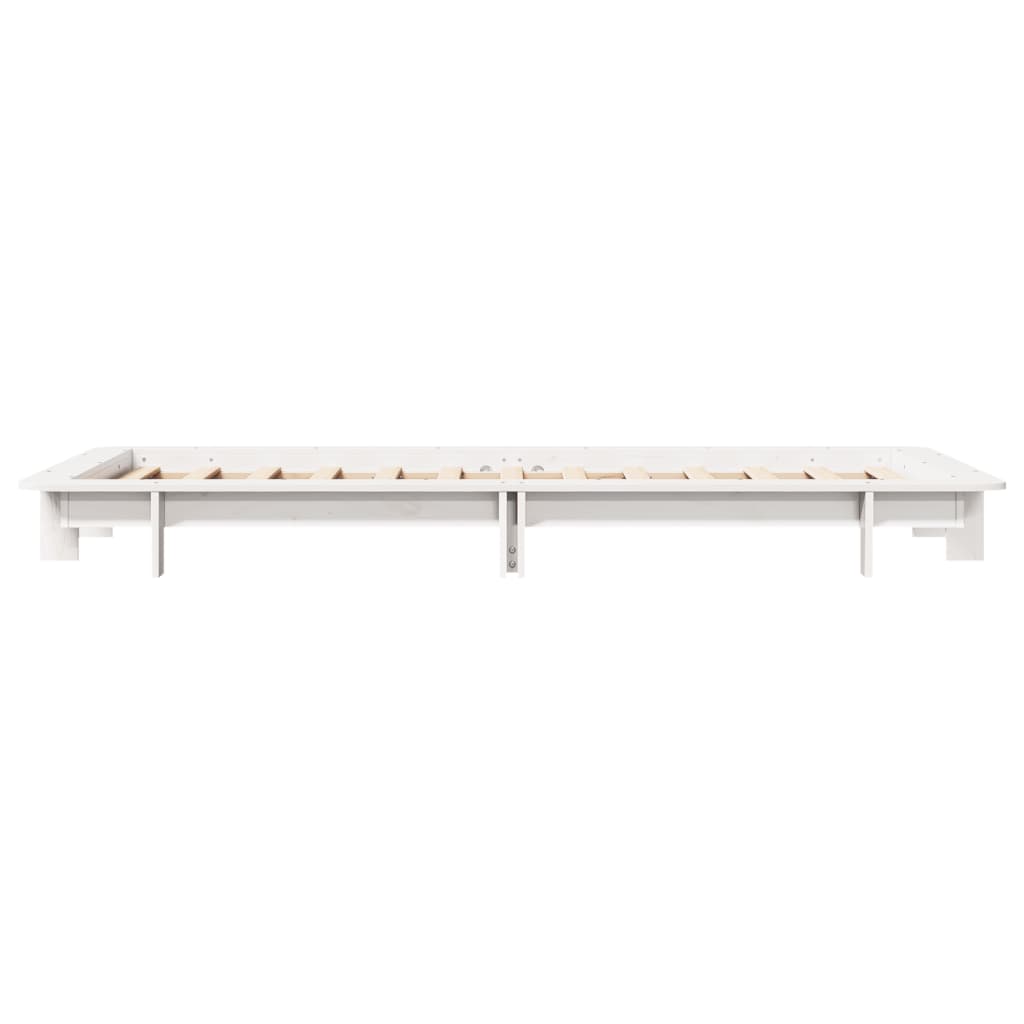 sengeramme uden madras 75x190 cm massivt fyrretræ hvid