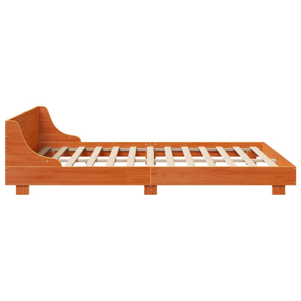 sengeramme uden madras 160x200 cm massivt fyrretræ gyldenbrun