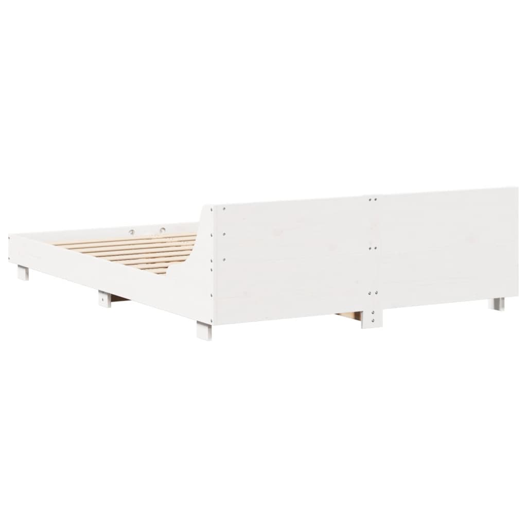 sengeramme uden madras 140x190 cm massivt fyrretræ hvid