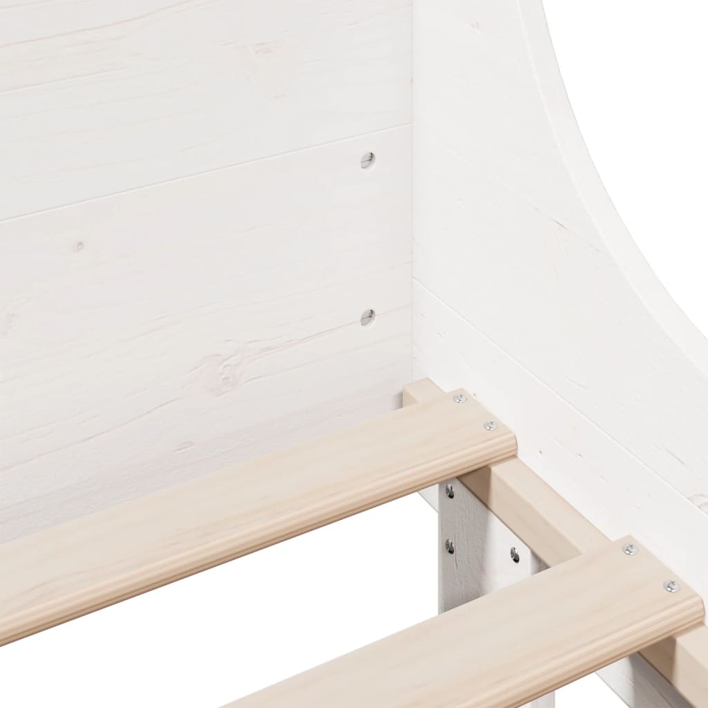 sengeramme uden madras 120x190 cm massivt fyrretræ hvid