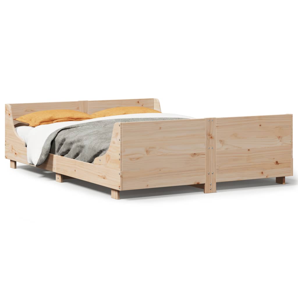 sengeramme uden madras 120x200 cm massivt fyrretræ