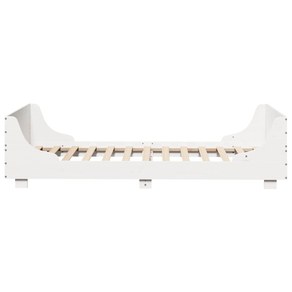 sengeramme uden madras 90x200 cm massivt fyrretræ hvid