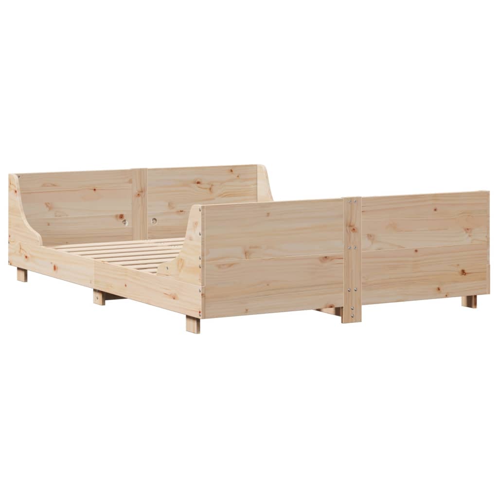 sengeramme uden madras 120x190 cm massivt fyrretræ