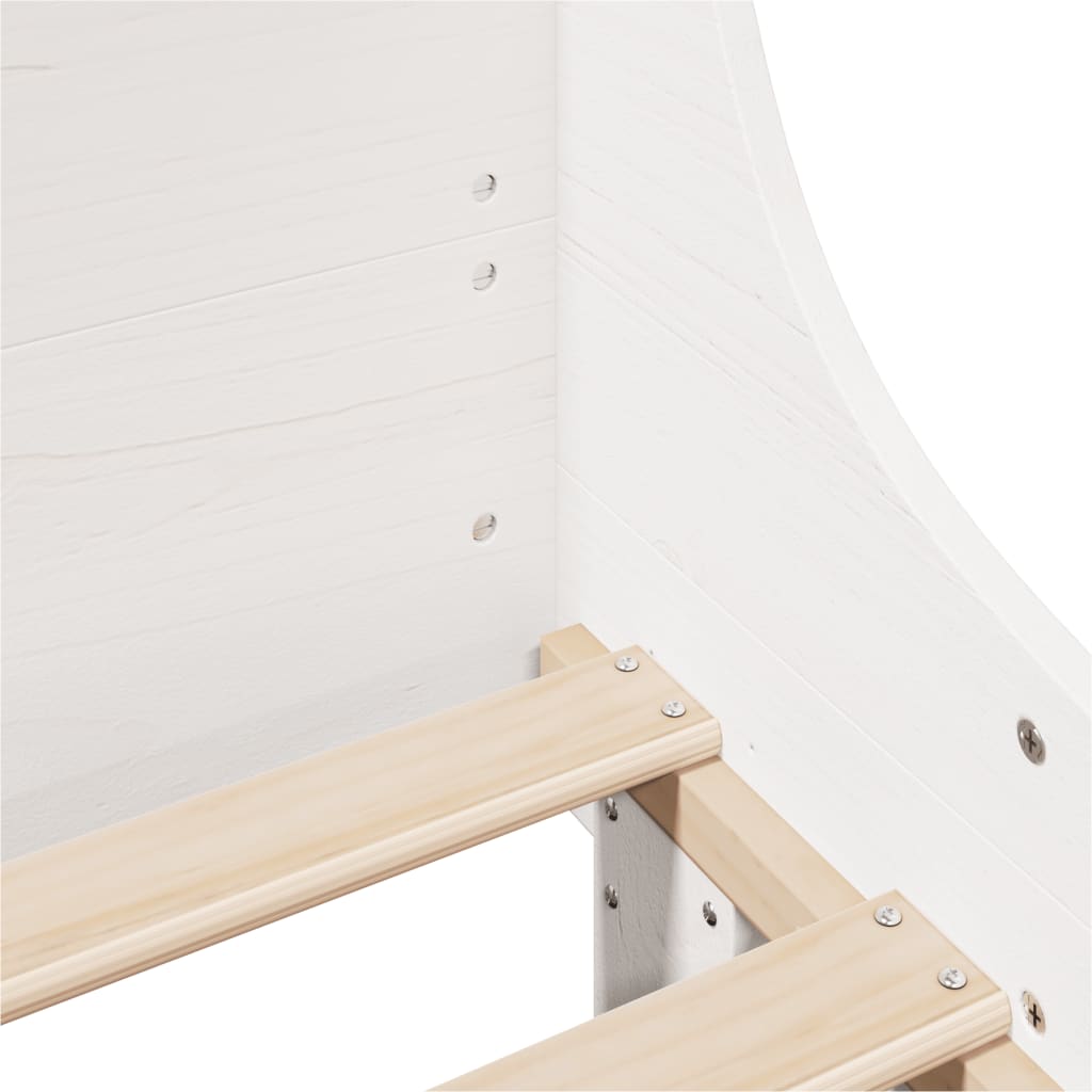 sengeramme uden madras 120x190 cm massivt fyrretræ hvid