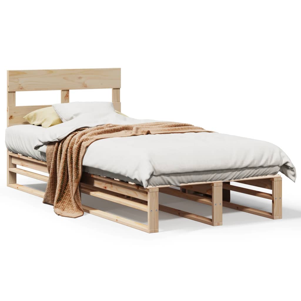 sengeramme uden madras 100x200 cm massivt fyrretræ