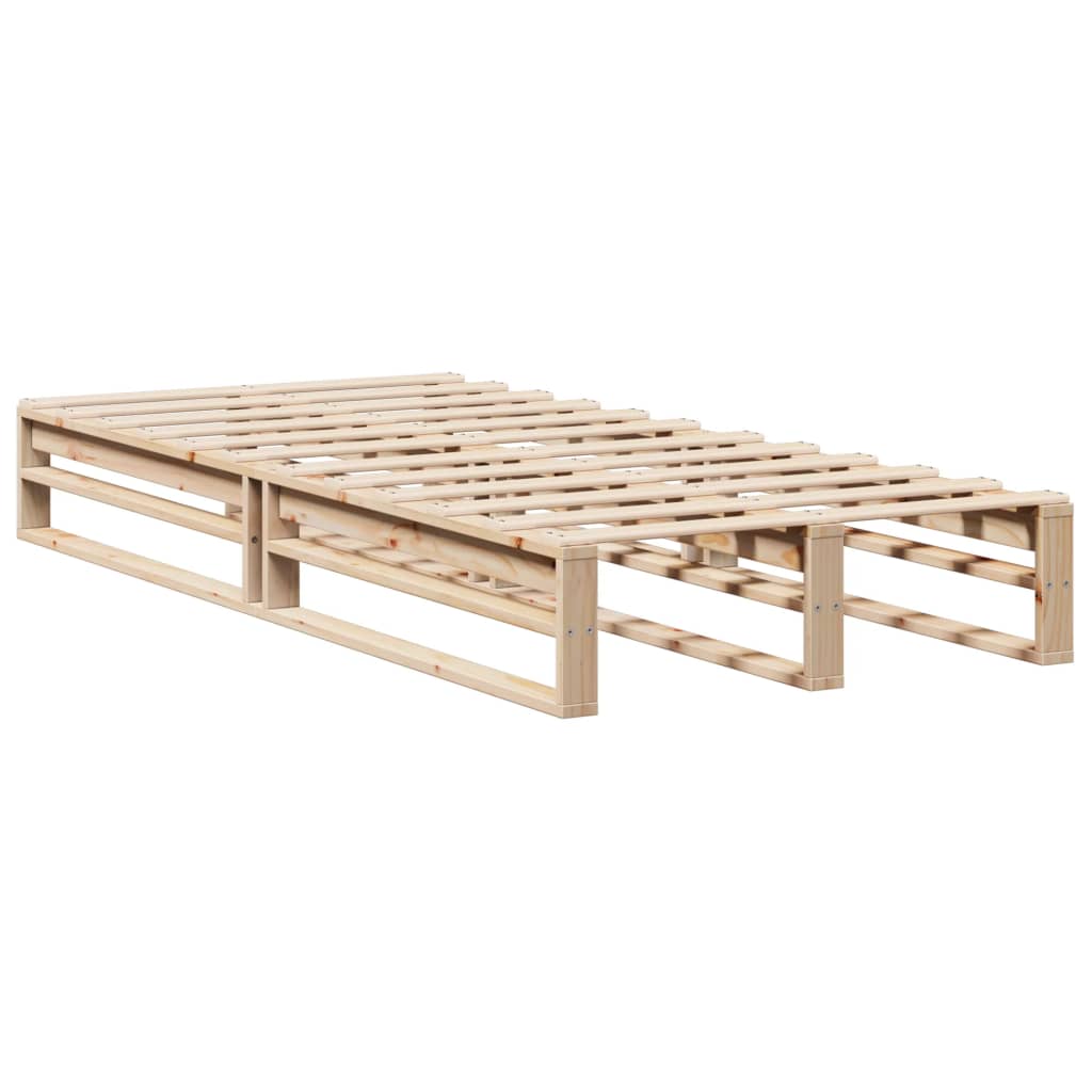 sengeramme uden madras 75x190 cm massivt fyrretræ