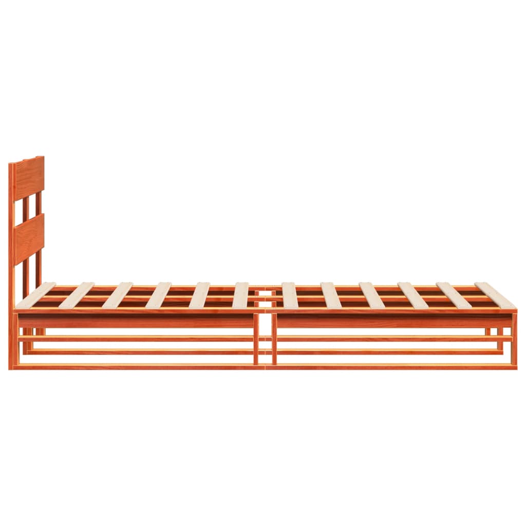 sengeramme uden madras 90x190 cm massivt fyrretræ gyldenbrun
