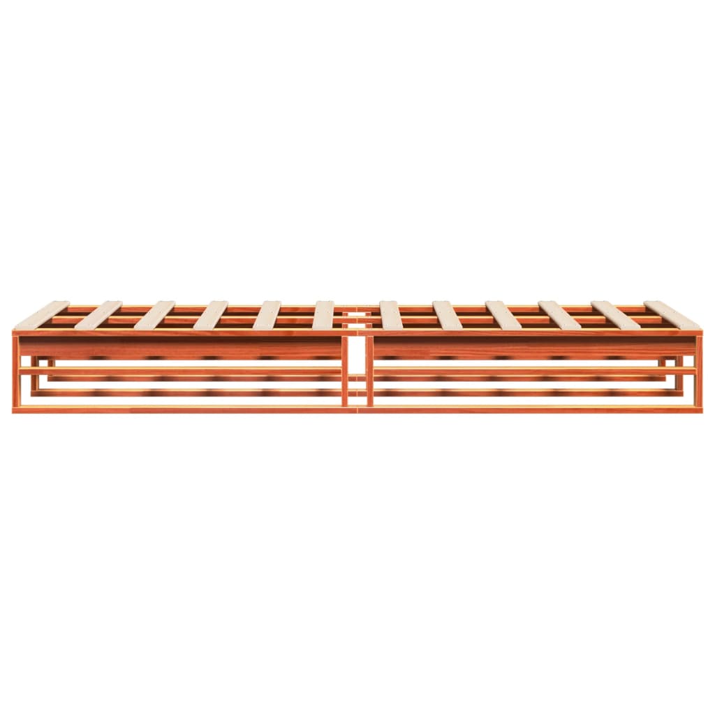 sengeramme uden madras 90x200 cm massivt fyrretræ gyldenbrun