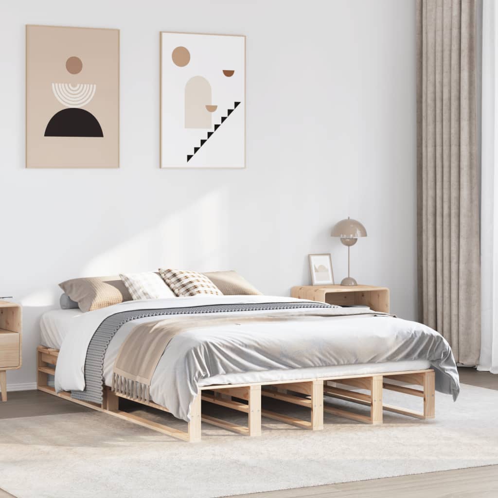 sengeramme uden madras 120x200 cm massivt fyrretræ