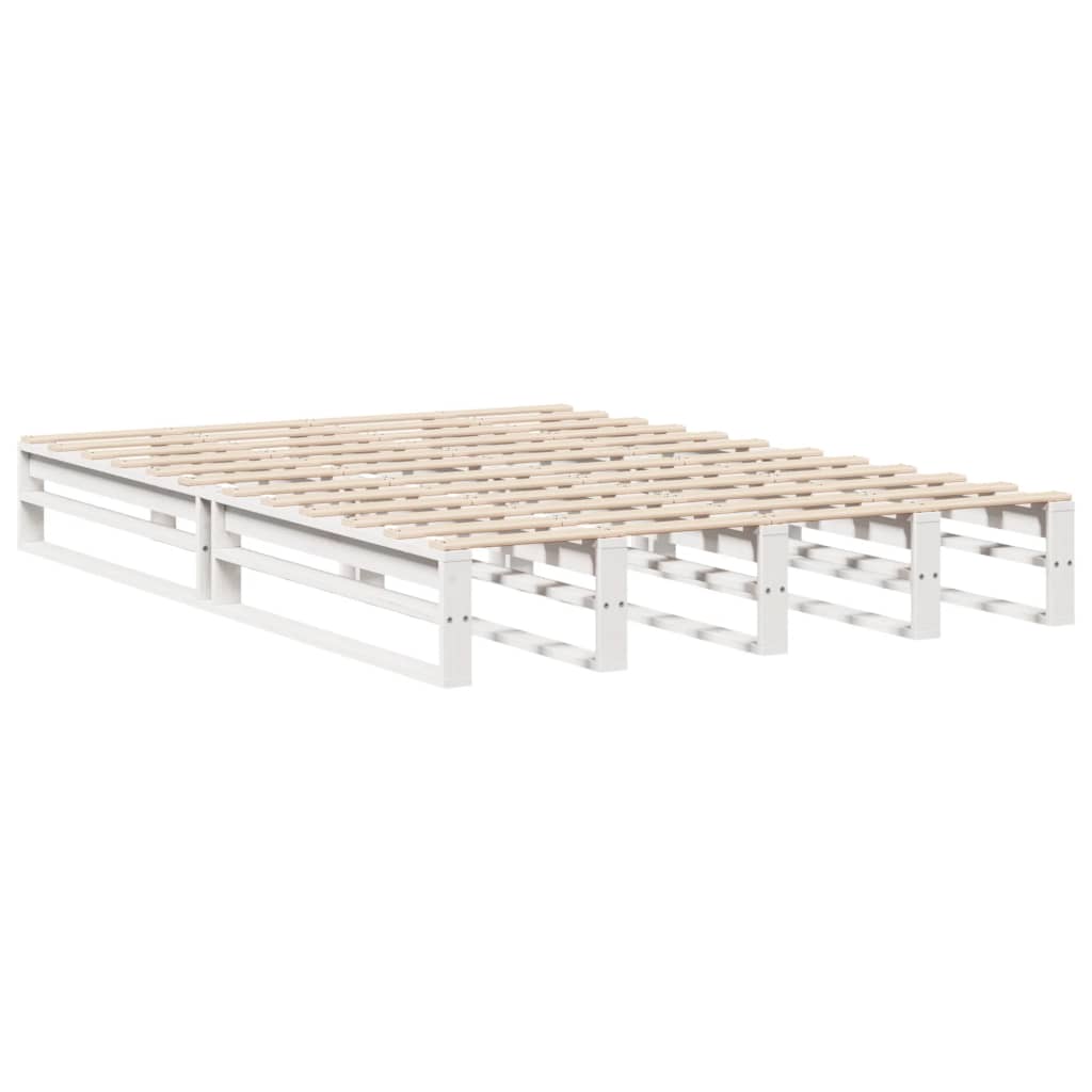 sengeramme uden madras 160x200 cm massivt fyrretræ hvid