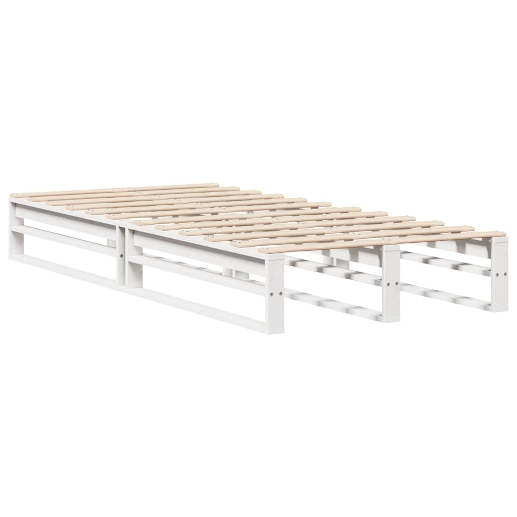 sengeramme uden madras 75x190 cm massivt fyrretræ hvid