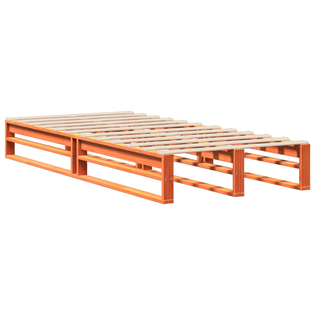 sengeramme uden madras 90x190 cm massivt fyrretræ gyldenbrun