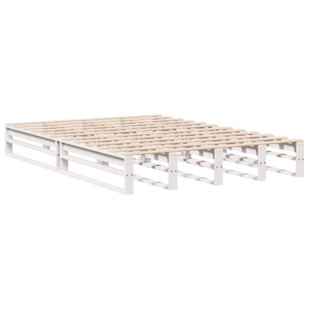 sengeramme uden madras 120x190 cm massivt fyrretræ hvid