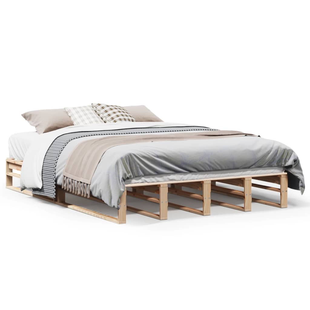 sengeramme uden madras 140x190 cm massivt fyrretræ
