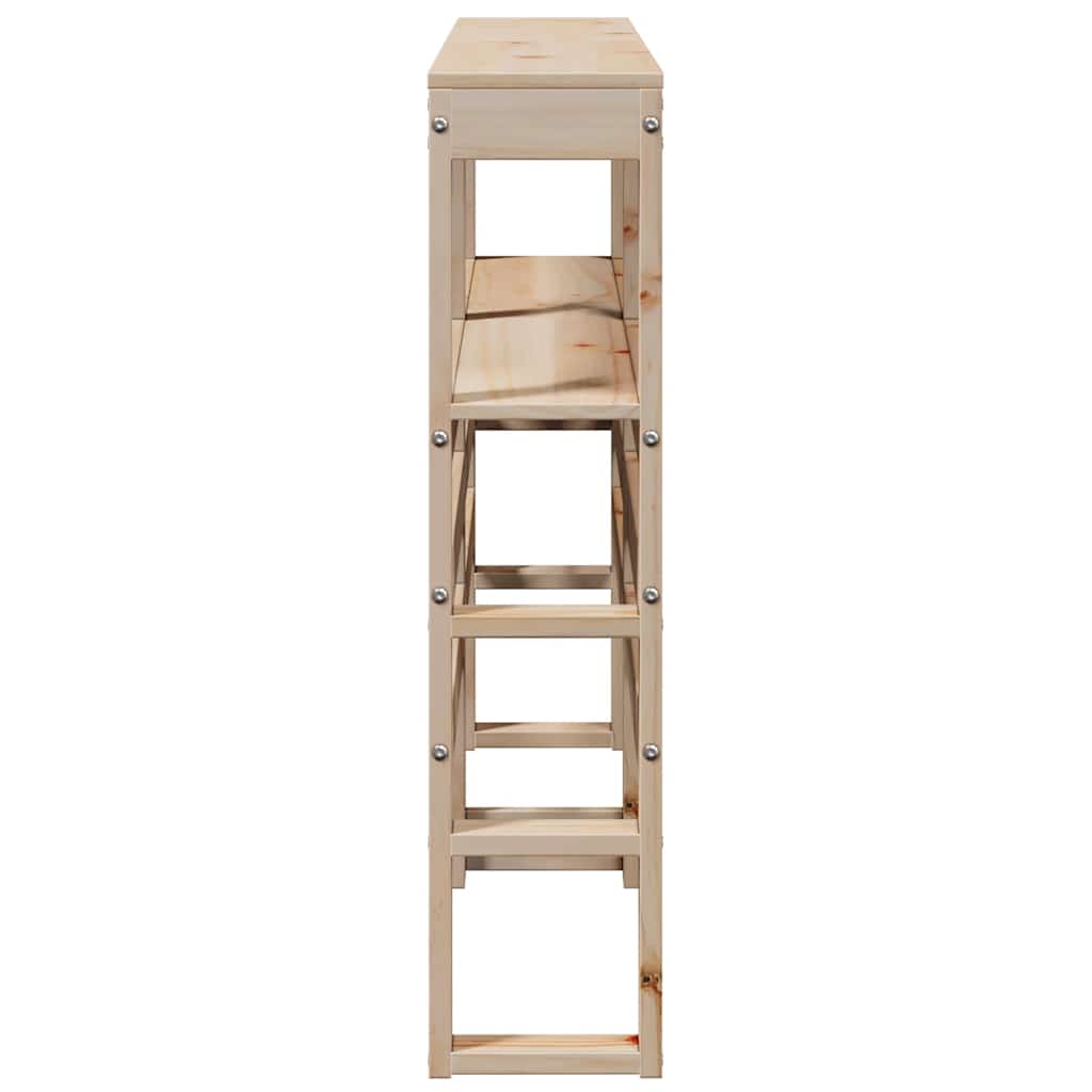 sengegavl med hylder 150 cm massivt fyrretræ