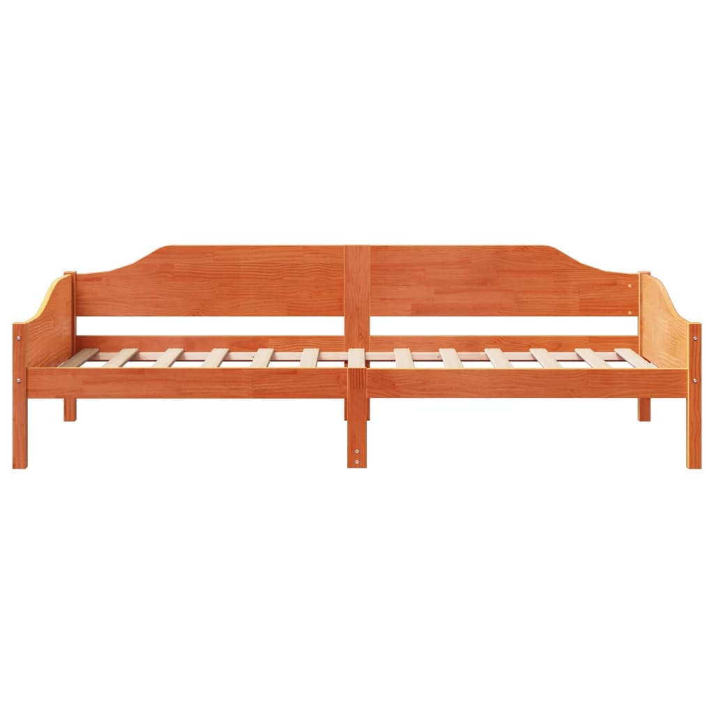 sengeramme uden madras 90x190 cm massivt fyrretræ gyldenbrun