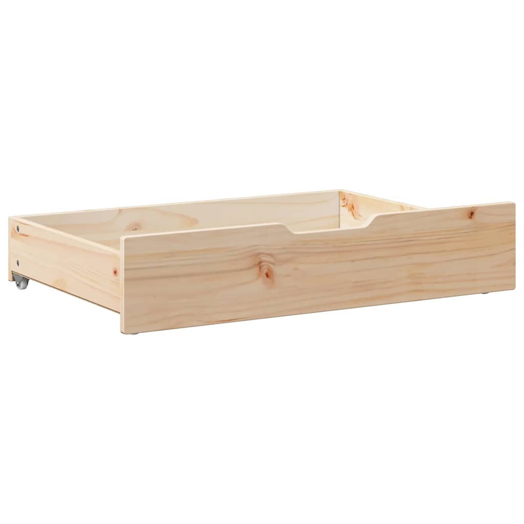 sengeskuffer med hjul 2 stk. 85x55x17 cm massivt fyrretræ