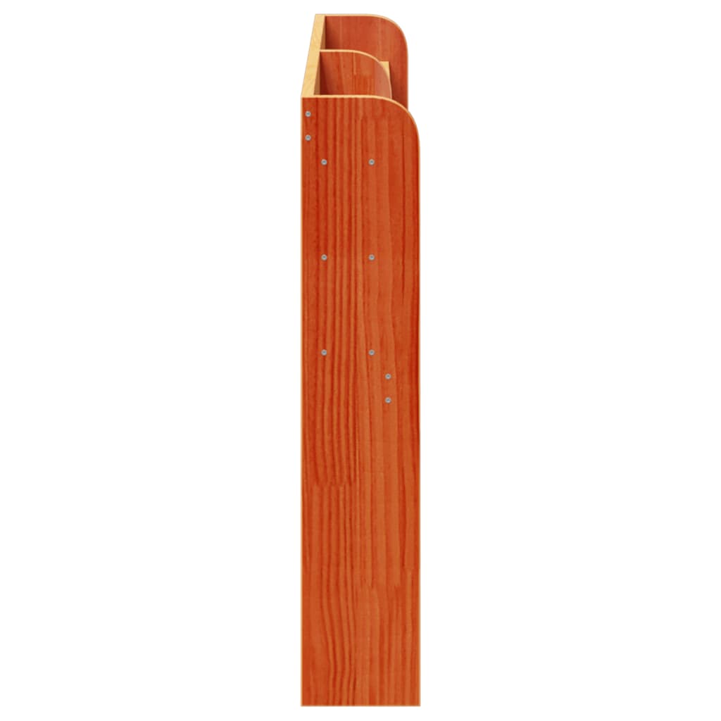sengegavl med hylder 140 cm massivt fyrretræ gyldenbrun