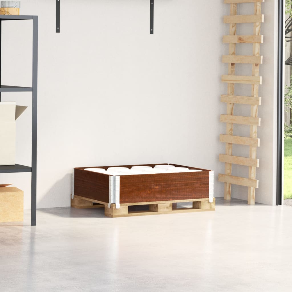 palleramme 80x60 cm massivt fyrretræ brun billede