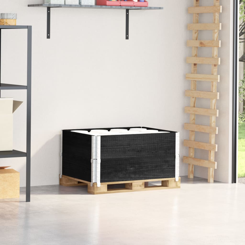 pallerammer 2 stk. 80x60 cm massivt fyrretræ sort billede