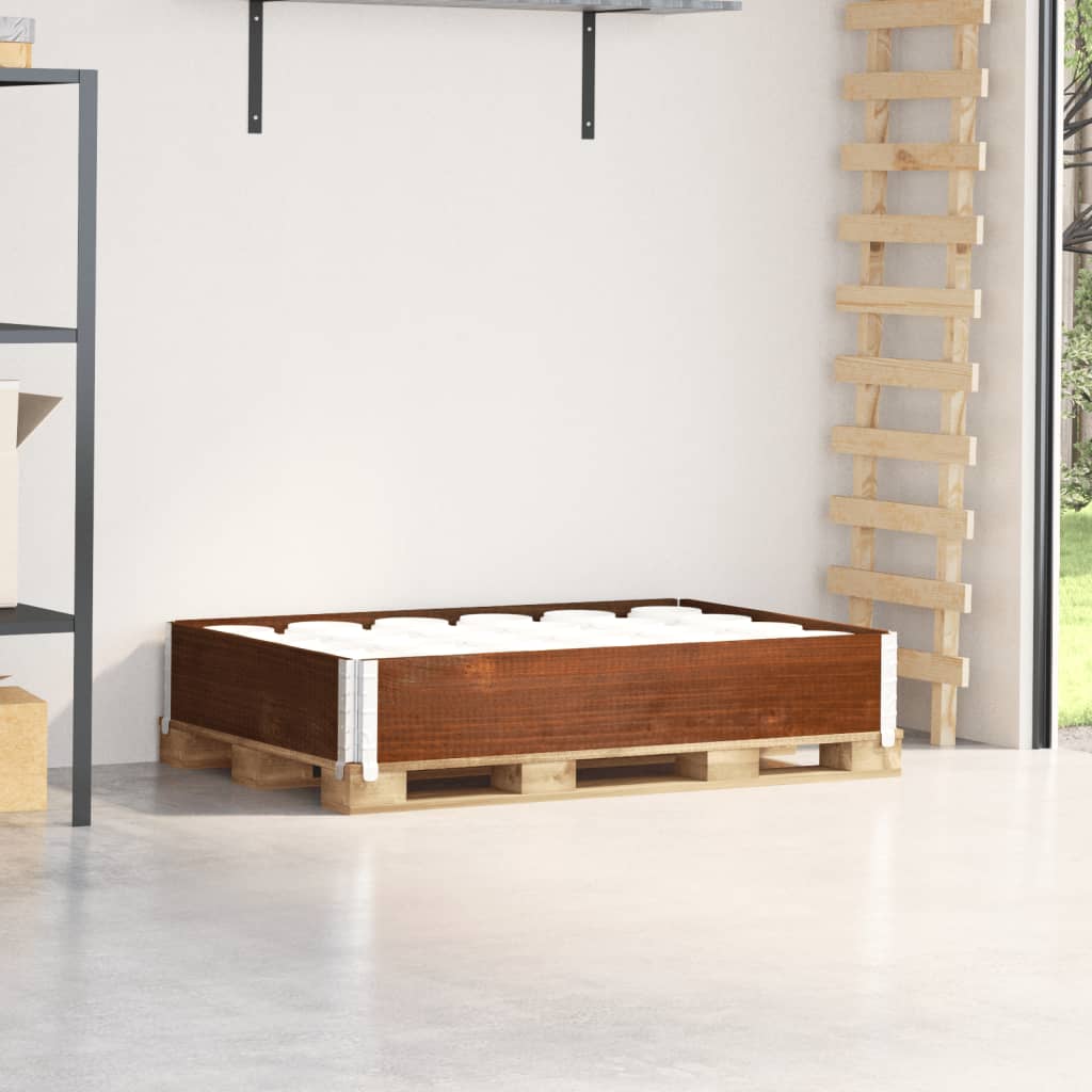 palleramme 120x80 cm massivt fyrretræ brun billede