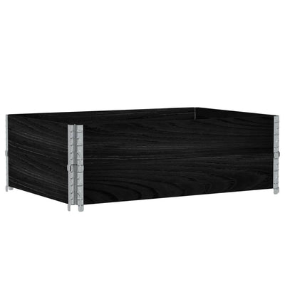 pallerammer 2 stk. 120x80 cm massivt fyrretræ sort