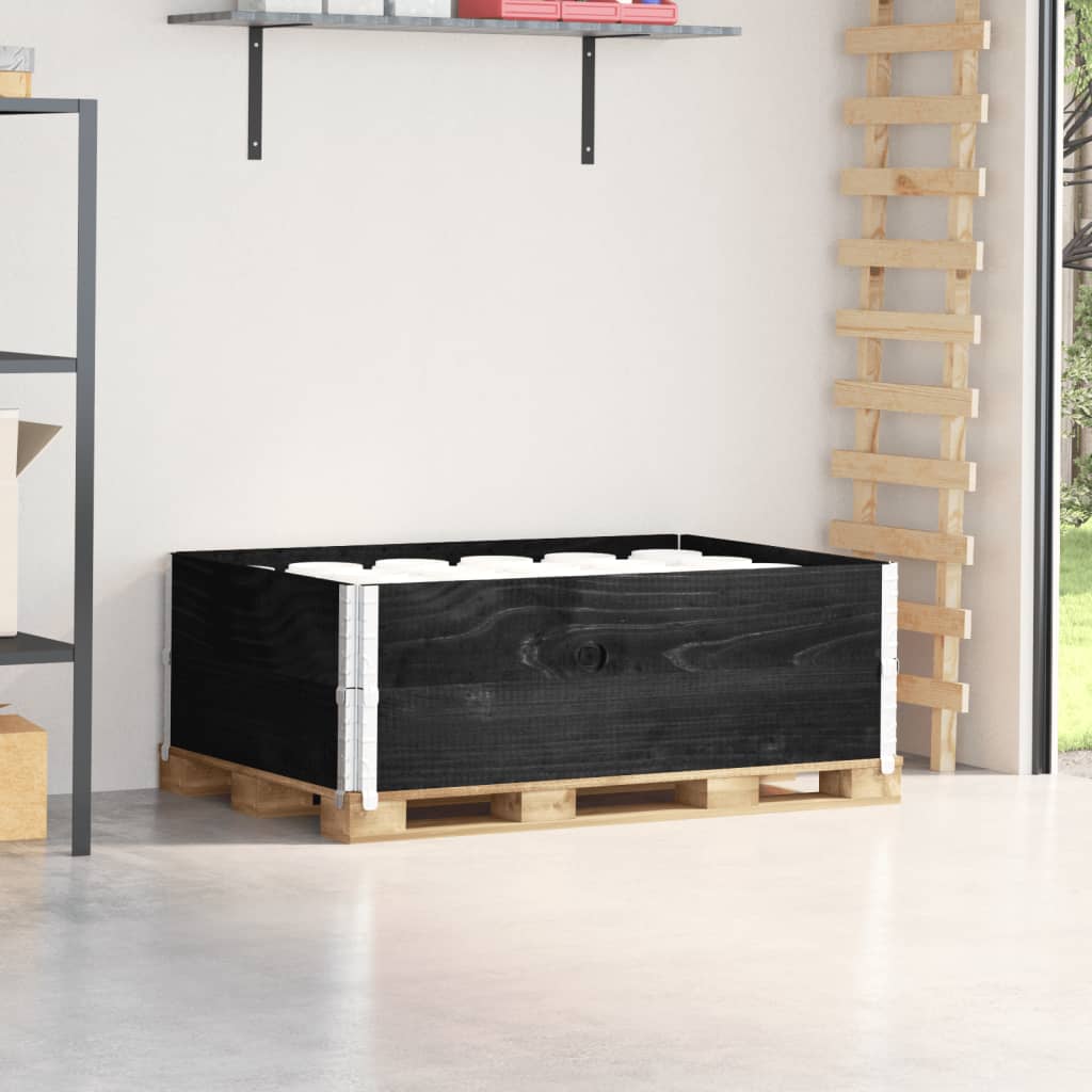 pallerammer 2 stk. 120x80 cm massivt fyrretræ sort billede