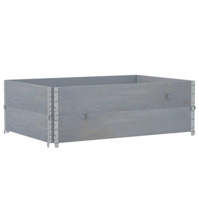 pallerammer 2 stk. 120x80 cm massivt fyrretræ grå