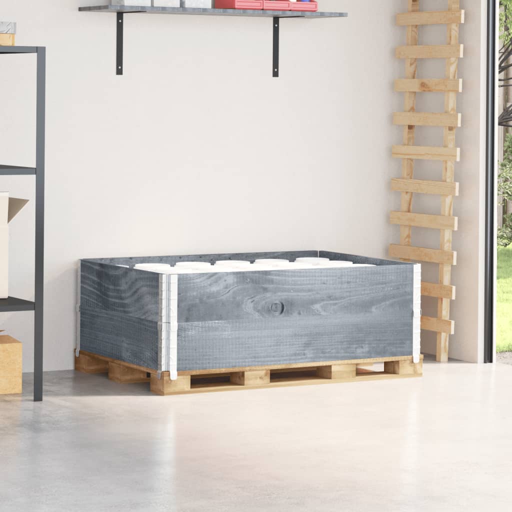 pallerammer 2 stk. 120x80 cm massivt fyrretræ grå billede