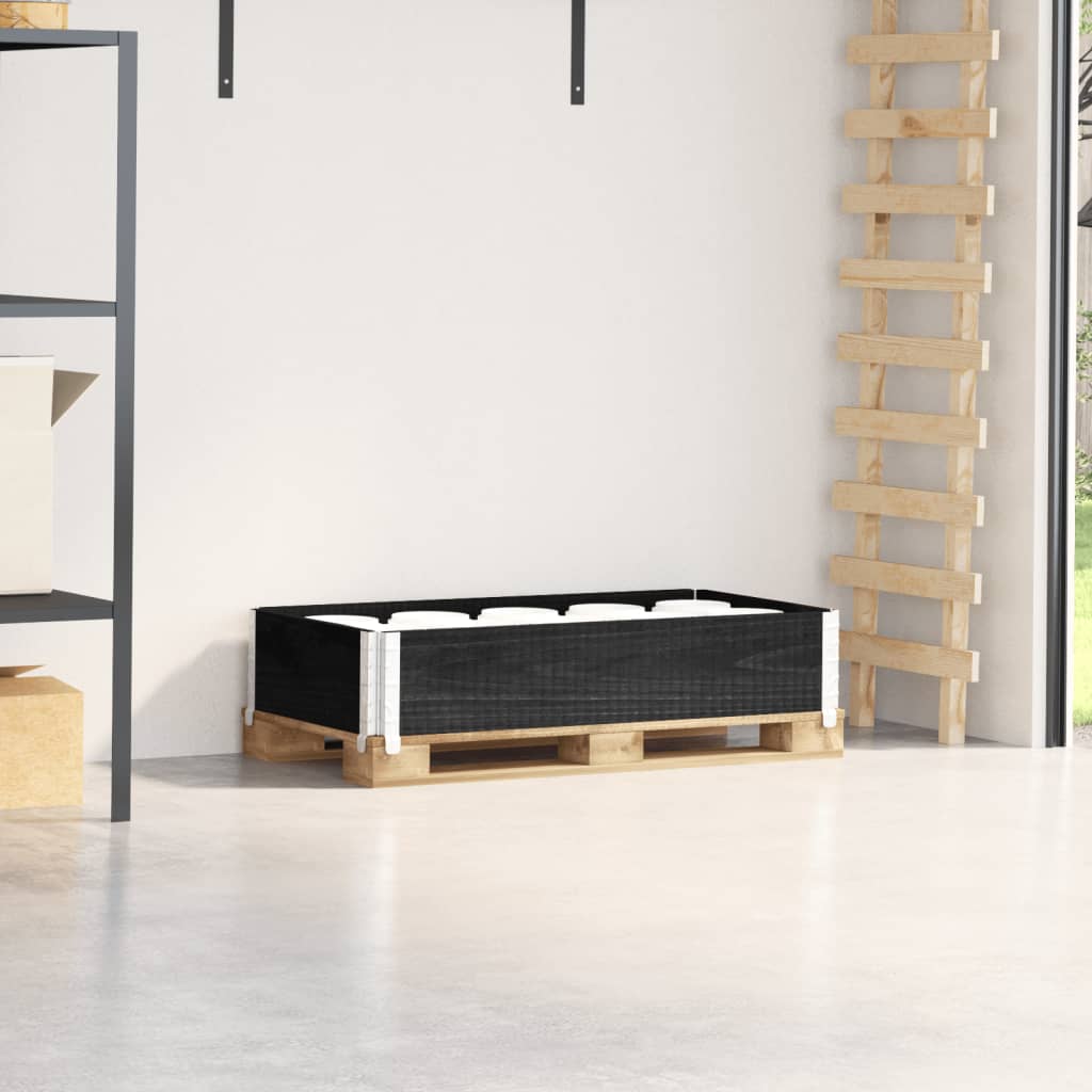 palleramme 100x50 cm massivt fyrretræ sort billede