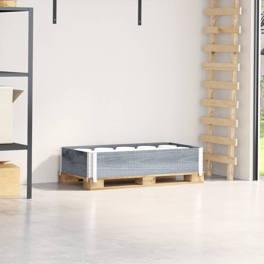 palleramme 100x50 cm massivt fyrretræ grå billede