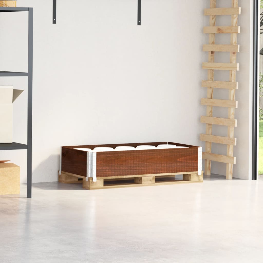 palleramme 100x50 cm massivt fyrretræ brun billede