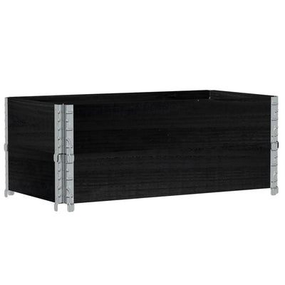 pallerammer 2 stk. 100x50 cm massivt fyrretræ sort