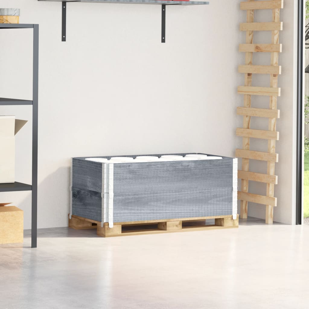 pallerammer 2 stk. 100x50 cm massivt fyrretræ grå billede