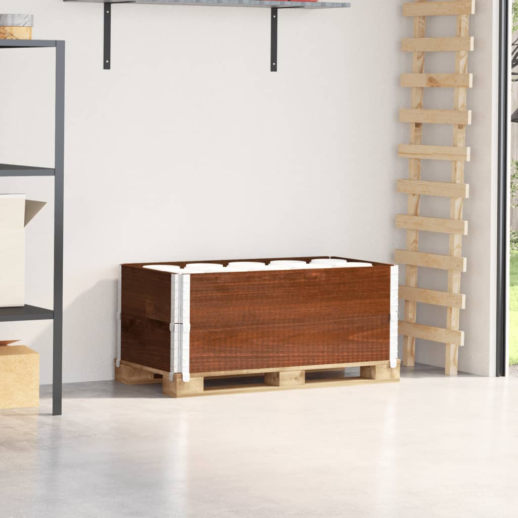 pallerammer 2 stk. 100x50 cm massivt fyrretræ brun billede