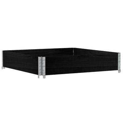 palleramme 100x100 cm massivt fyrretræ sort