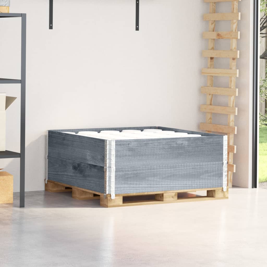 pallerammer 2 stk. 100x100 cm massivt fyrretræ grå billede