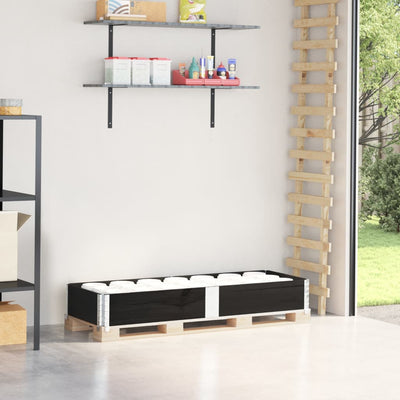 palleramme 150x50 cm massivt fyrretræ sort