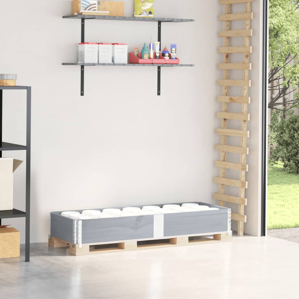 palleramme 150x50 cm massivt fyrretræ grå billede
