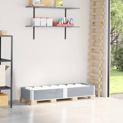 palleramme 150x50 cm massivt fyrretræ grå