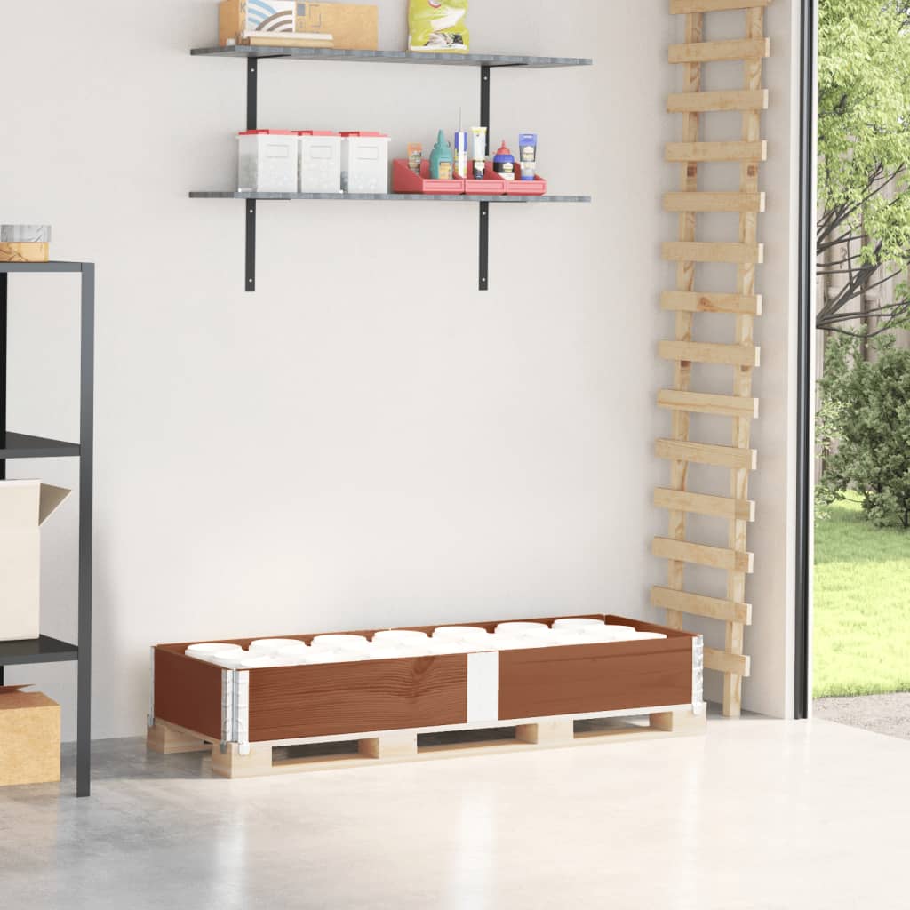 palleramme 150x50 cm massivt fyrretræ brun billede