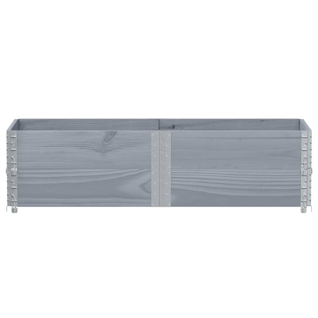 pallerammer 2 stk. 150x50 cm massivt fyrretræ grå