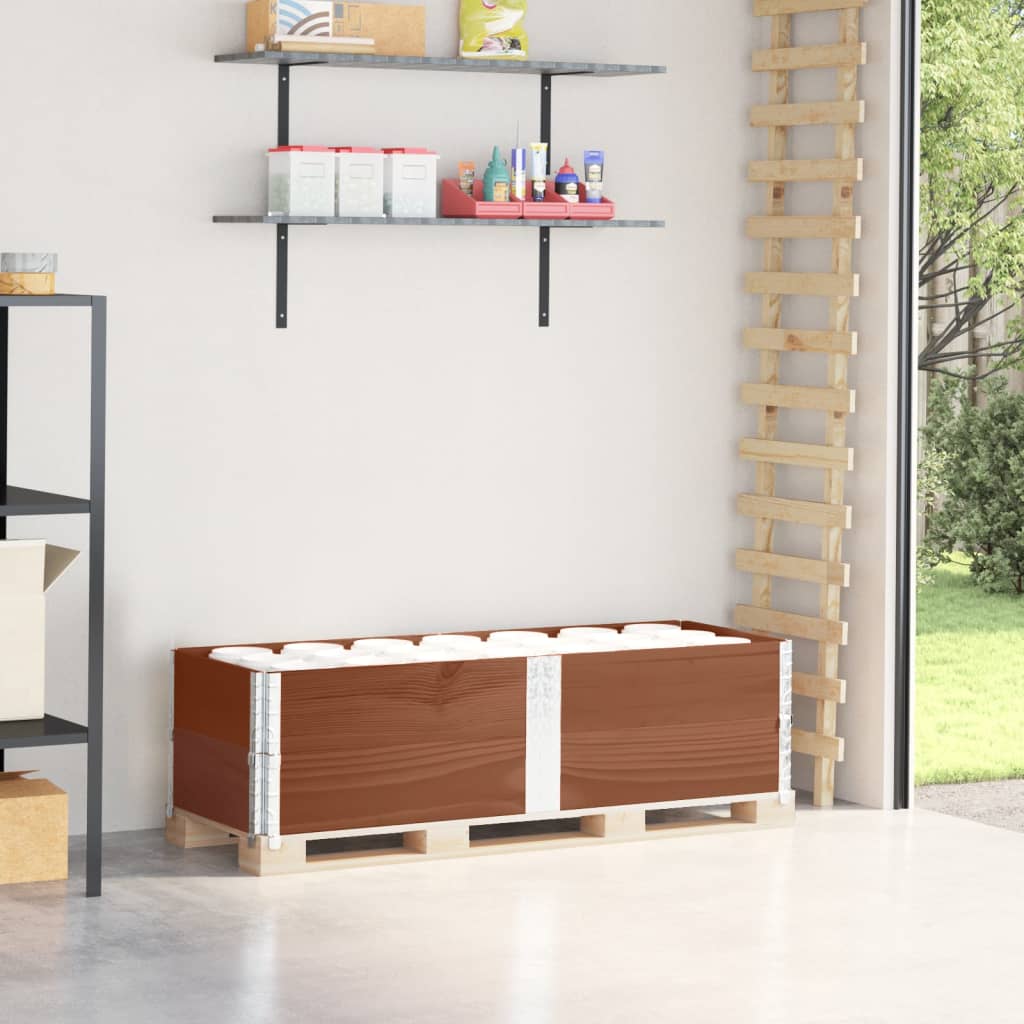 pallerammer 2 stk. 150x50 cm massivt fyrretræ brun billede