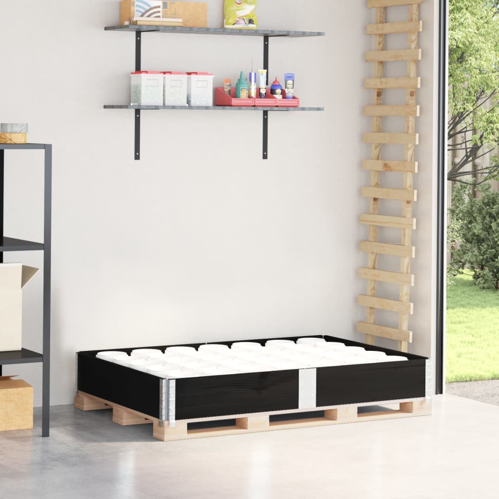palleramme 150x100 cm massivt fyrretræ sort billede