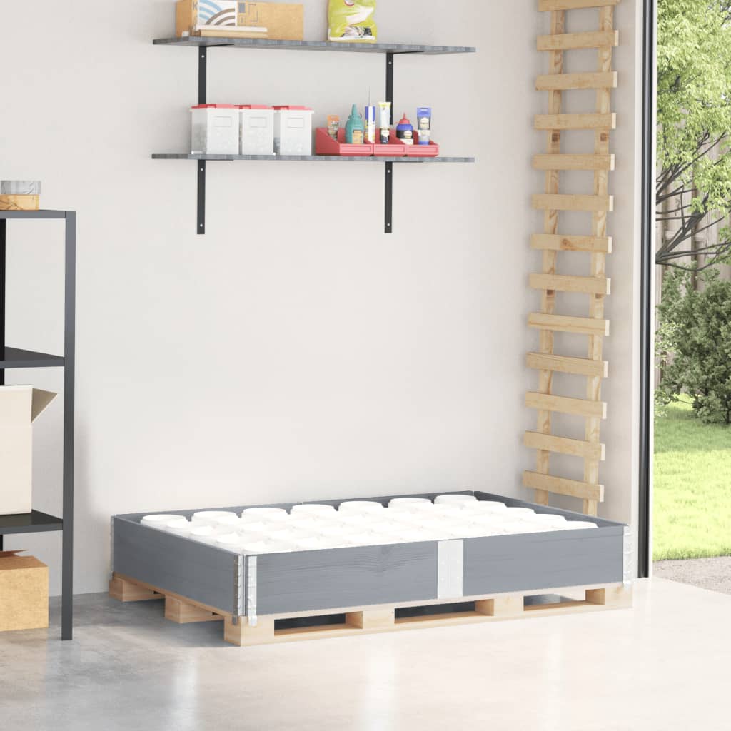 palleramme 150x100 cm massivt fyrretræ grå billede