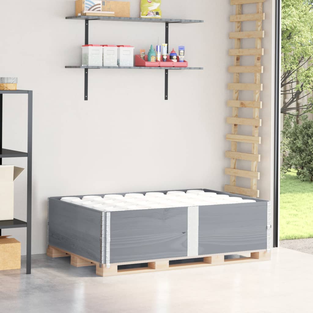 pallerammer 2 stk. 150x100 cm massivt fyrretræ grå billede