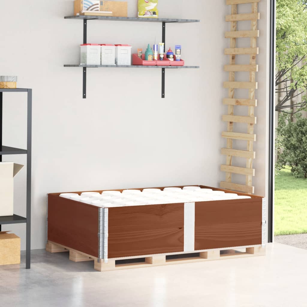 pallerammer 2 stk. 150x100 cm massivt fyrretræ brun billede
