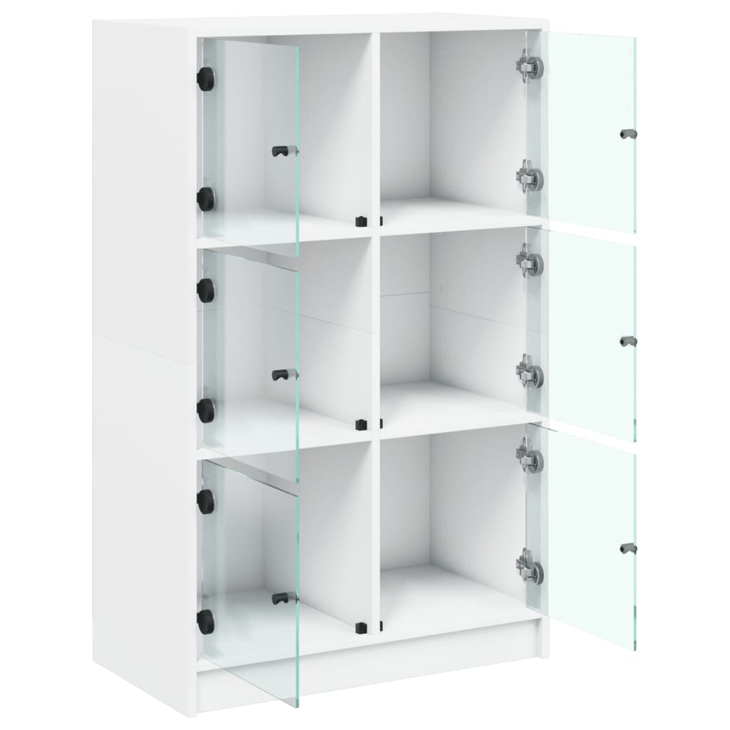 skab med låger 68x37x109 cm konstrueret træ hvid
